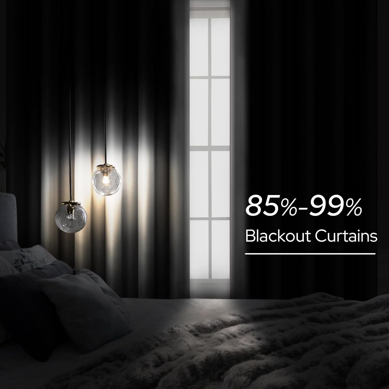 2 Panels Silver Grey Faux Silk Curtains Gray Blackout Curtains for Bedroom 52 X 96 Inch Room Darkening Satin Drapes/Curtains, Thermal Insulated Blackout Window Curtains for Living Room